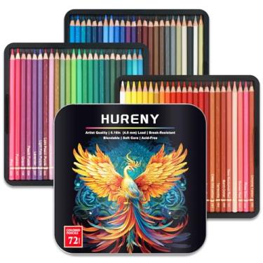 Imagem de Lápis de cor para livros de colorir para adultos, 72 lápis de cor à base de óleo, núcleo macio de 3,8 mm, lápis de colorir vibrantes em caixa de lata para adultos, materiais de arte profissionais para