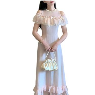 Imagem de Monikawa Vestido Longo Feminino De VerãO Com Babados Coquetel Festa à Noite Maxi Formatura Elegante Tule Vestidos De Baile Para Adolescentes,L