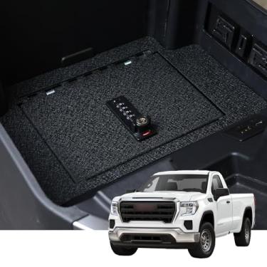 Imagem de Cofre seguro para o console central, cofre seguro para arma de console WASAI premium compatível com Chevy Silverado 1500/GMC Sierra 1500 2023-202, GMC 2500 2023-202, trava de combinação de 4 dígitos