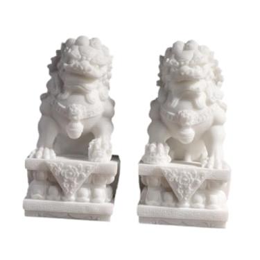Imagem de Bothyi 2 peças estátuas de aquário decoração artesanato presente decoração de mesa ornamento para gabinete sala de estudo escritório peitoril da janela, Branco
