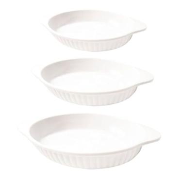 Imagem de Jogo De Travessas Melamina Oval Branca 3 Peças