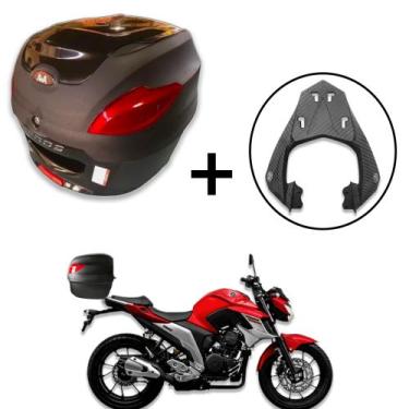 Imagem de Baú 41litros Awaproos + Suporte Baú Superior Fazer 250 2018+, Preto br