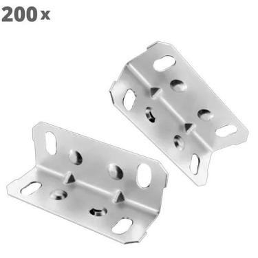 Imagem de Cantoneira De Aço 17,5 X 17,5 X 46 mm 4 Furos Zinco Branco (Kit Com 50
