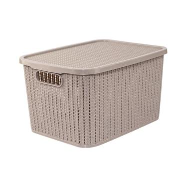 Imagem de Caixa Organizadora de Plástico 19 L com Tampa Trama Plasútil