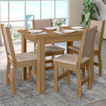 Imagem de Mesa de Jantar Bellagio Retangular 108cm Com 4 Cadeiras Clara Poliman 