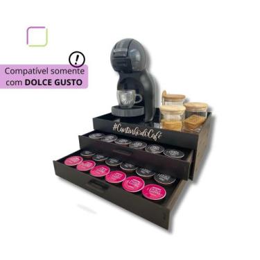 Imagem de Bandeja Porta Cápsulas Espelhada Dolce Gusto Preta Cantinho Café Organ