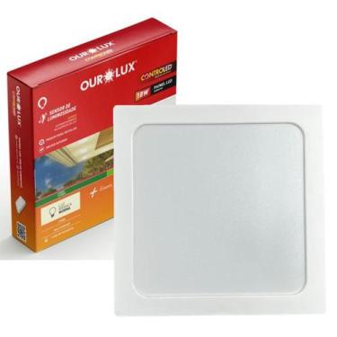 Imagem de Plafon Quadrado Sobrepor 18w Sensor Luminosidade 2700K Amarela - Ourol
