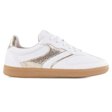 Imagem de Tênis Ramarim Style Casual Feminino, 35, Branco, Dourado