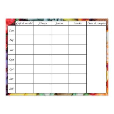 Imagem de Quadro Semanal Cardápio Dieta Planner - Intempo Design