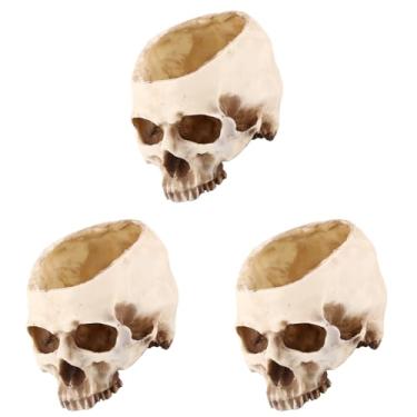 Imagem de Vaso de Caveira Com 3 Peças, Vaso de Resina Realista de Tamanho Grande para Cultivo de Plantas Em Bar, Boate ou Decoração de Festa de Halloween