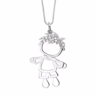 Imagem de Kit Corrente Pingente Menino Boy 45cm Florenzza Prata 950 - Florenzza 