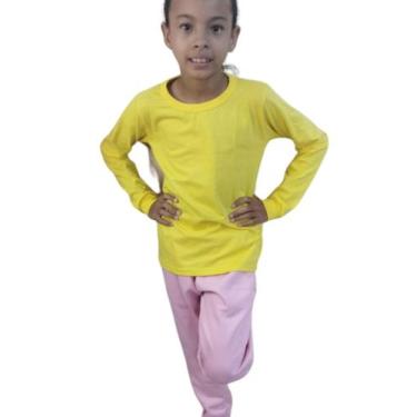 Imagem de Kit 3 Camiseta Básica infantil Menino e Menina Unisex  Manga Longa 100