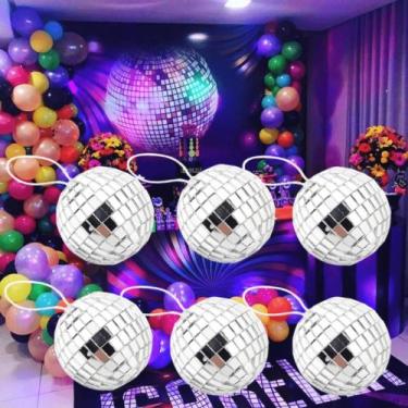 Imagem de Kit 6 Bola Espelho Vidro Refletor Rotativo 5cm Para Festa Excelente qu