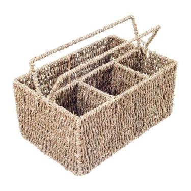 Imagem de Porta Talher e Organizador Fibra Seagrass 32X21X15Cm Rafimex