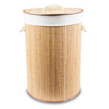 Imagem de Cesto Organizador Roupa Bambu Himalaia Bege 48L Rafimex