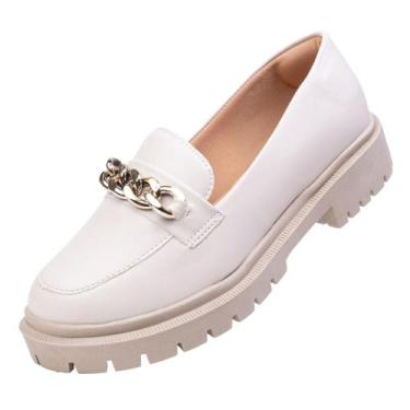 Imagem de Sapato Mocassim Tratorado Feminino - ZATURE STORE, Off white, Branco, 