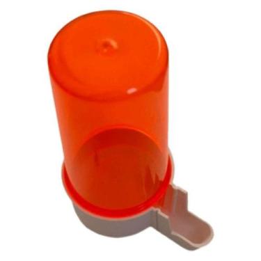 Imagem de Bebedouro Animalplast Médio - 200ml - Malha Fina - Laranja e Branco