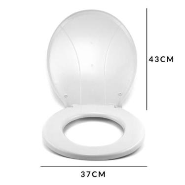 Imagem de Assento Sanitário Oval Compatível Confortável Tampa Privada Vaso Unive