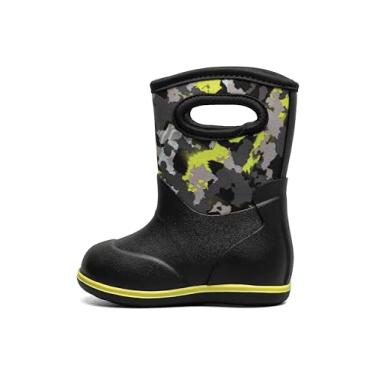 Imagem de BOGS Bota de chuva unissex infantil clássica com texturas camufladas (infantil), Preto Multi, 18