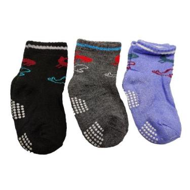 Imagem de Kit 12 Pares Meias Infantil menino para 12 a 24 meses Antiderrapante C