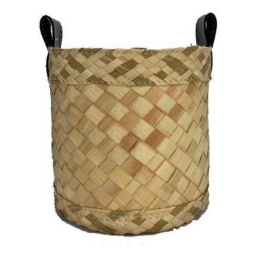 Imagem de Cesto De Palha Com Alças Cachepot - BrisaLua