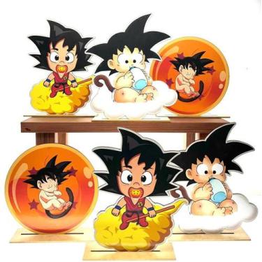 Imagem de Kit Display de Mesa 6 Peças Para Festa Goku Baby MDF - Juju Brasil