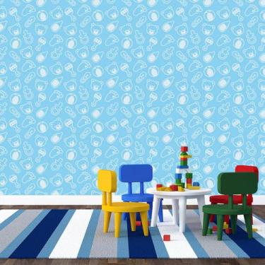 Imagem de Papel de Parede Adesivo - Urso Bebê Menino  - 004ppb - Allodi