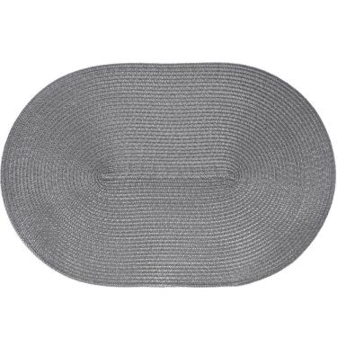Imagem de Kit 10 Americano Requinte Liso Para Mesa Oval 30x45cm Chumbo