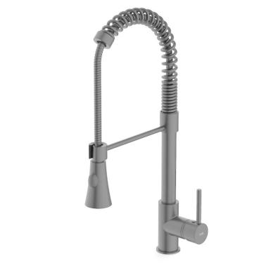 Imagem de Kit com 3 Monocomando de Mesa para Cozinha Bica Extraível 2 Funções Gourmet Celite Pret...