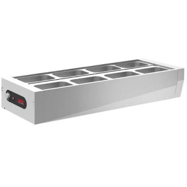 Imagem de Buffet Térmico de Mesa Saro Inox 8 Cubas com Tampa 220V BFM822
