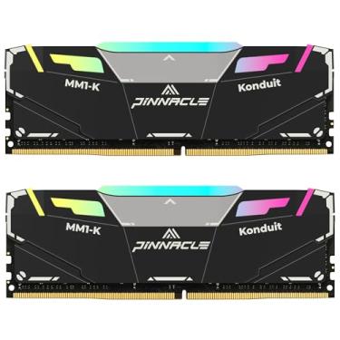 Imagem de Timetec Pinnacle Konduit RGB DDR4 3200MHz PC4-25600 CL16-18-18-38 XMP2.0 Overclocking 1,35V compatível com AMD e Intel Desktop Gaming PC Memory Module RAM (RGB preto, kit de 32 GB (2 x 16 GB))