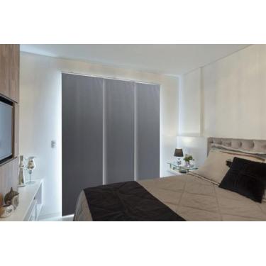 Imagem de Persiana Painel (2,80Lar. x 2,50Alt.) Blackout Cinza Escuro - Vogaflex