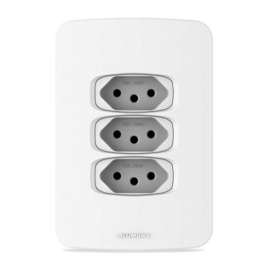 Imagem de Conjunto Tomada Tripla 10A 4x2 Branca Gracia Maxx 85675 Alumbra