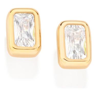 Imagem de Brinco Solitário Retangular, Composto Por 2 526932 - Rommanel, Branco,