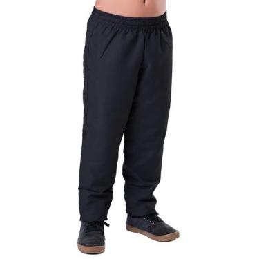 Imagem de Calça Tactel Infantil Agasalho Inverno Lisa Elite, 10, Preto