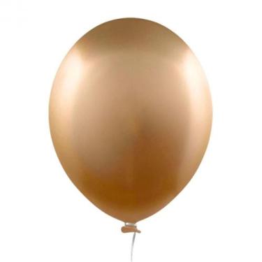 Imagem de Balão 12 Alumínio Dourado Happy Day 25 Un