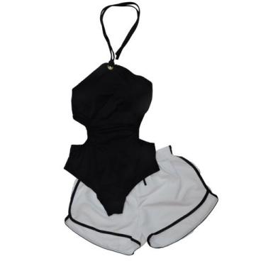 Imagem de Conjunto Body Maio Com Bojo + Short - LISO - Gringas Model, Preto, G