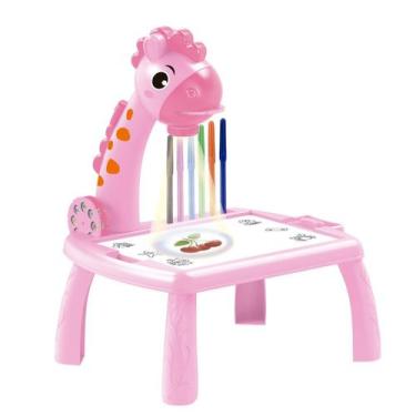 Imagem de Mesa Lousa Projetora De Desenhos Infantil C/ Som Rosa KLP-071R Castela