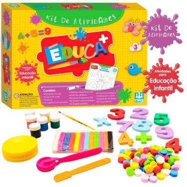 Imagem de Kit Educativo 10 Atividades Jogo Infantil Pedagógico Educa+ - NIG