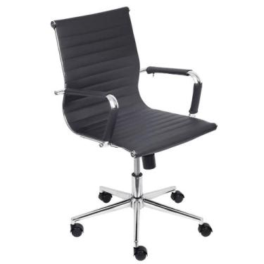 Imagem de Cadeira De Escritório Eames Esteirinha Pu Baixa Giratória - Tatu Bola 