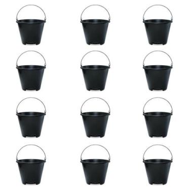 Imagem de Balde Pedreiro Alça Ferro Pega Mão 12 lts (12 peças) - Brasipla