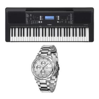 Imagem de Kit Teclado Yamaha Arranjador PSR E373 e Relógio Dk11165-5
