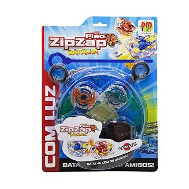 Imagem de DM Pião E Arena Zip Zap Batalha Com Luz - DM Toys (Azul)