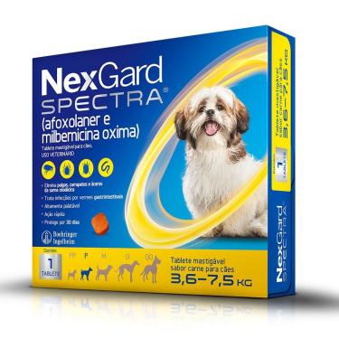 Imagem de Antipulgas e Carrapatos Nexgard Spectra com 1 Tablete para Cães de 3,6 a 7,5kg