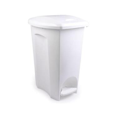 Imagem de Lixeira Com Pedal 30l Branco Para Cozinha Escritório 3 em 1 Plasutil 