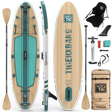 Imagem de TIGERXBANG Prancha De Remo, Prancha De Stand Up Paddle De 10,8' Com Acessórios Infláveis Completos Premium, Pranchas De Remo Extra Largas Para Adultos E Crianças - Coleção Pandora Verde Verdigris