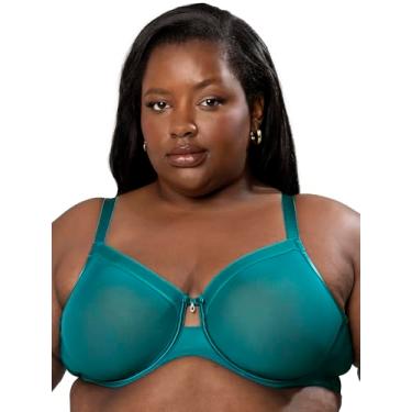 Imagem de Curvy Couture Malha transparente feminina, cobertura total sem forro, suporte sexy plus size, Fanfare, (44) 44DDD