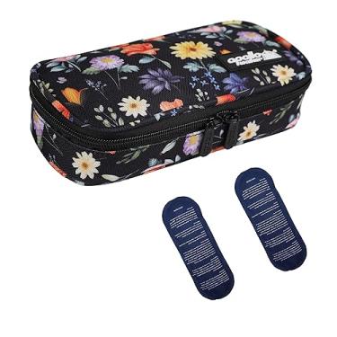 Imagem de apollo walker Estojo de Viagem para Refrigerador de Insulina, Refrigerador para Medicamentos para Diabéticos com 2 Bolsas de Gelo E Forro Isolante (Floral)