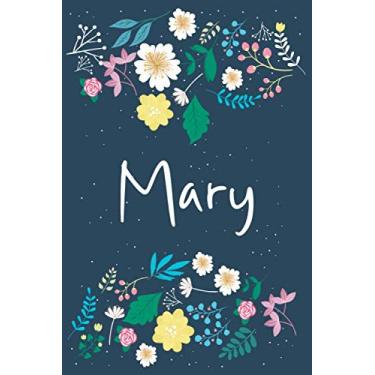 Imagem de Mary: Personalized Floral Notebook/Journal With First Name For Women And Girls, Journal With Navy Soft Cover With Colorful Flowers, Lined Notebook, ... for School Notes, Diary Writing, Journaling