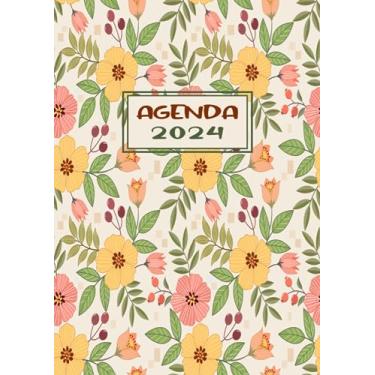 Imagem de Agenda Journalier 2024: Restez Organisé du 1er janvier 2024 au 31 décembre 2024 | Pages de Contacts, Emplois du Temps, Journal de Mots de Passe, Jours Fériés, Anniversaires et Bien Plus Encore !